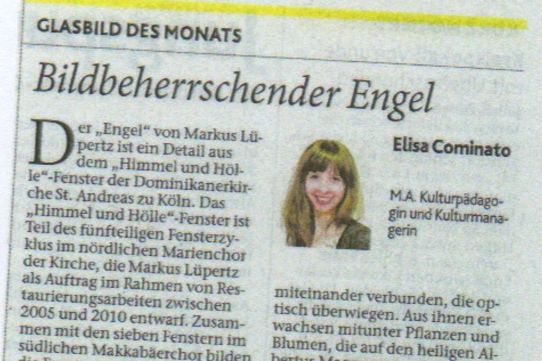 Jülicher Nachrichten – Glasbild des Monats: "Bildbeherrschender Engel"