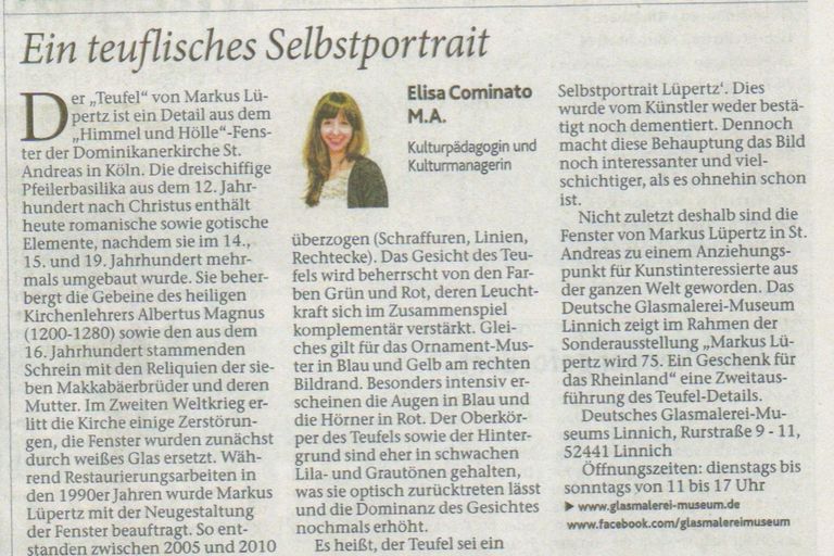 Jülicher Nachrichten – Glasbild des Monats: "Ein teuflisches Selbstportrait"